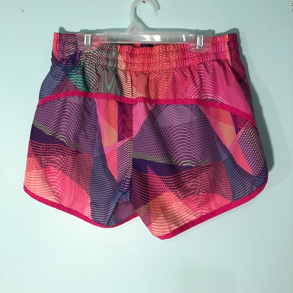 Pink multicolored exercise shorts